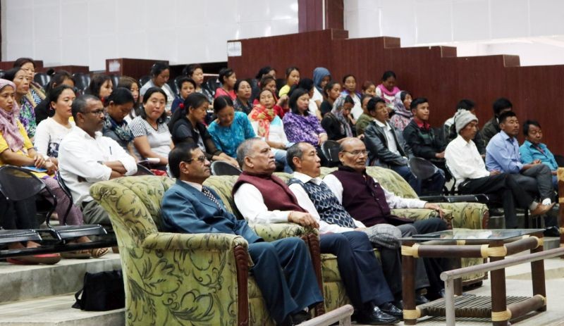 Prof. Pardeshi Lal, Vice-Chancellor, NU with other dignitaries during the farmers’ seminar-cum-training programme held in NU headquarter Lumami on March 29 and 30. (Photo Courtesy: NU Lumami)